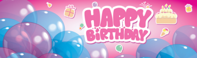 Girly Happy Birthday Banner